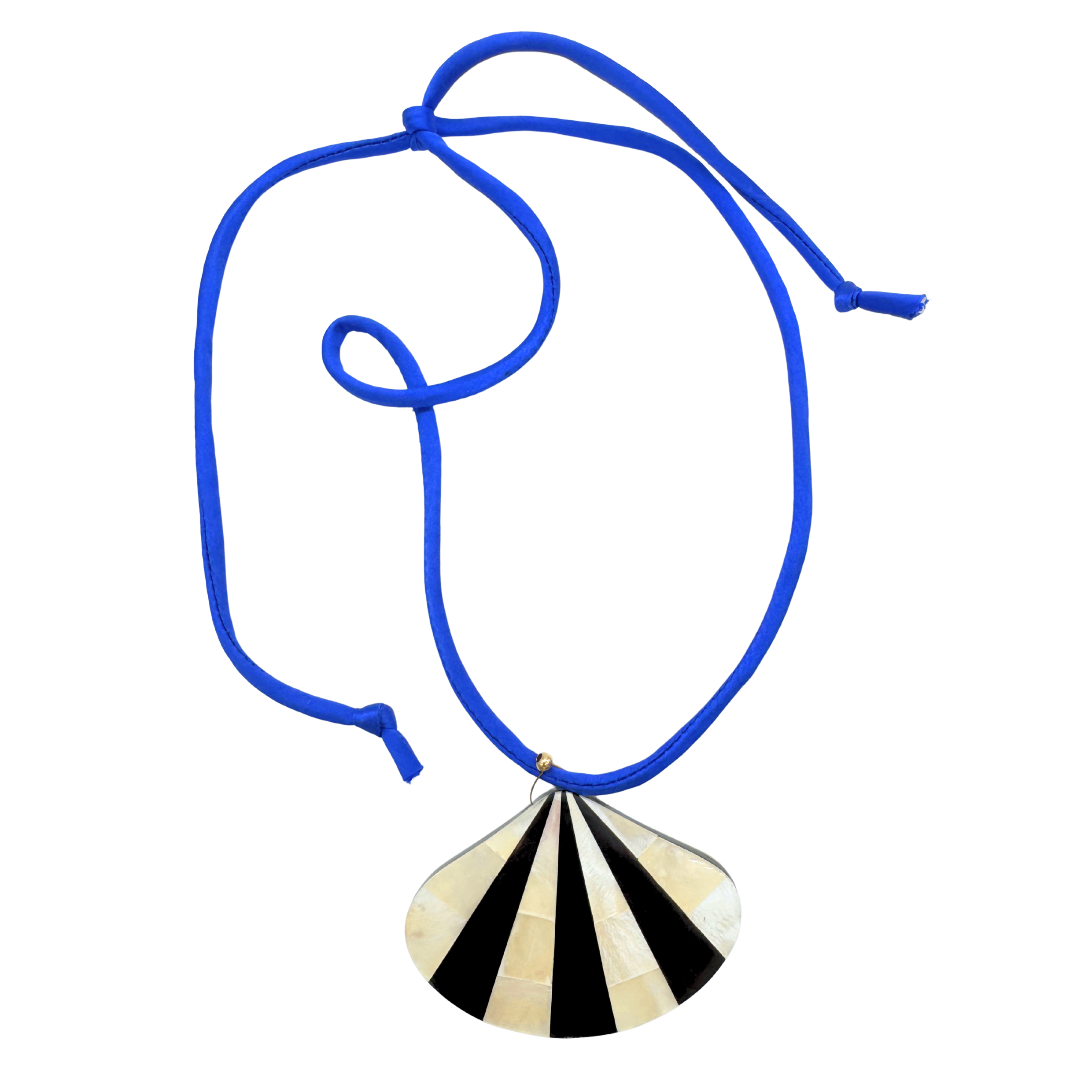 Blue Fabric Fan Necklace