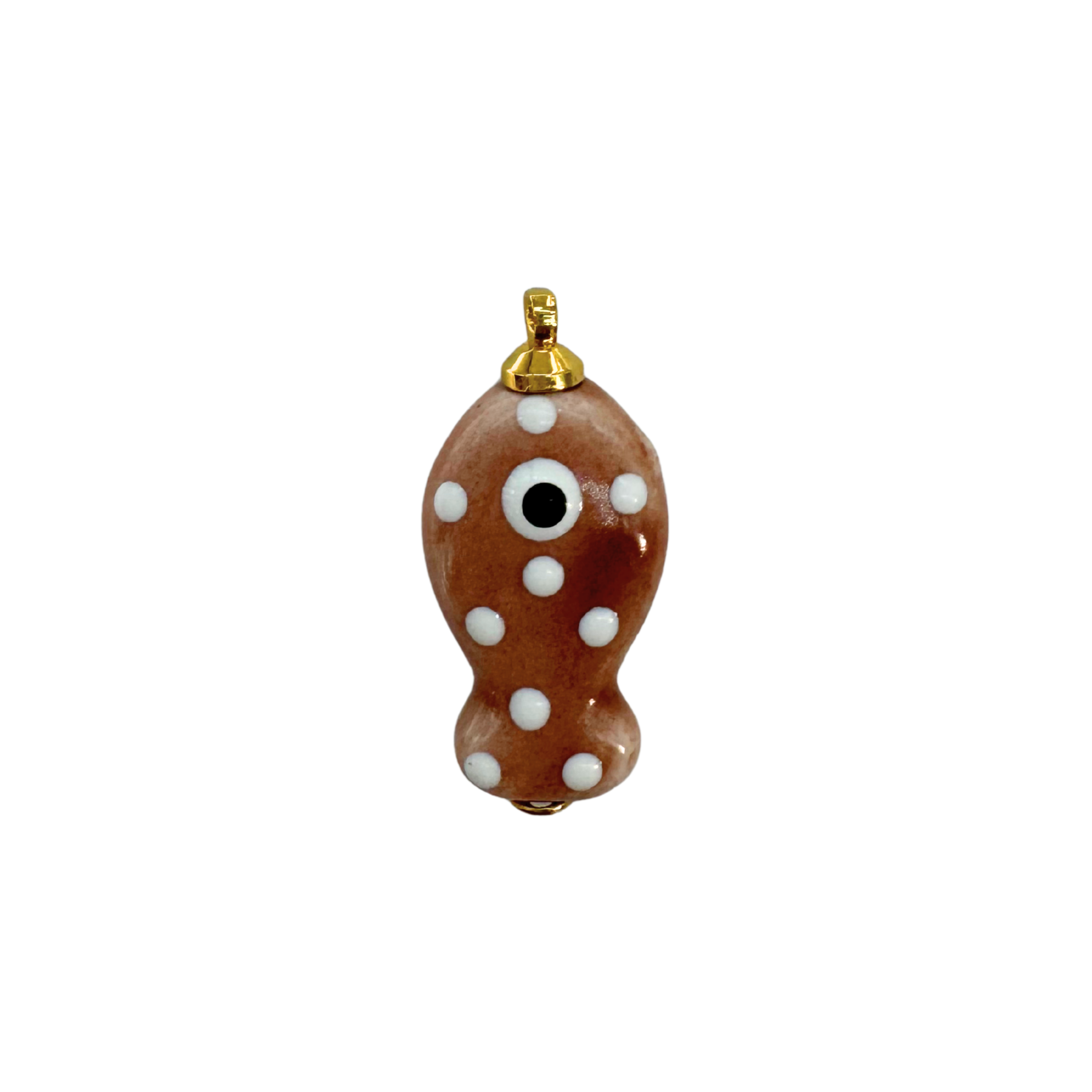 Brown Polka Dot Fish Charm