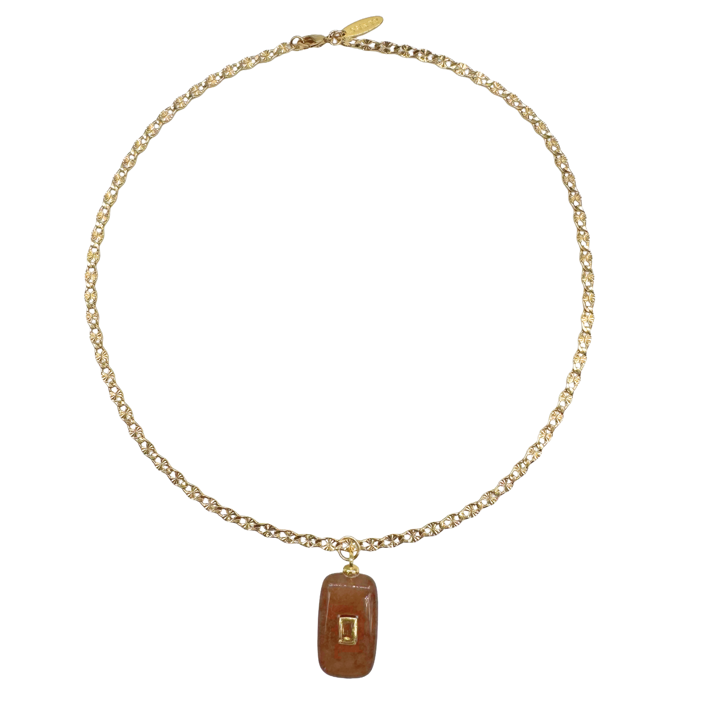 Brown Stone Chain Necklace