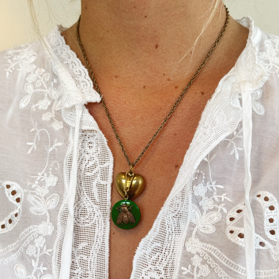 Bumble Bee Heart Necklace