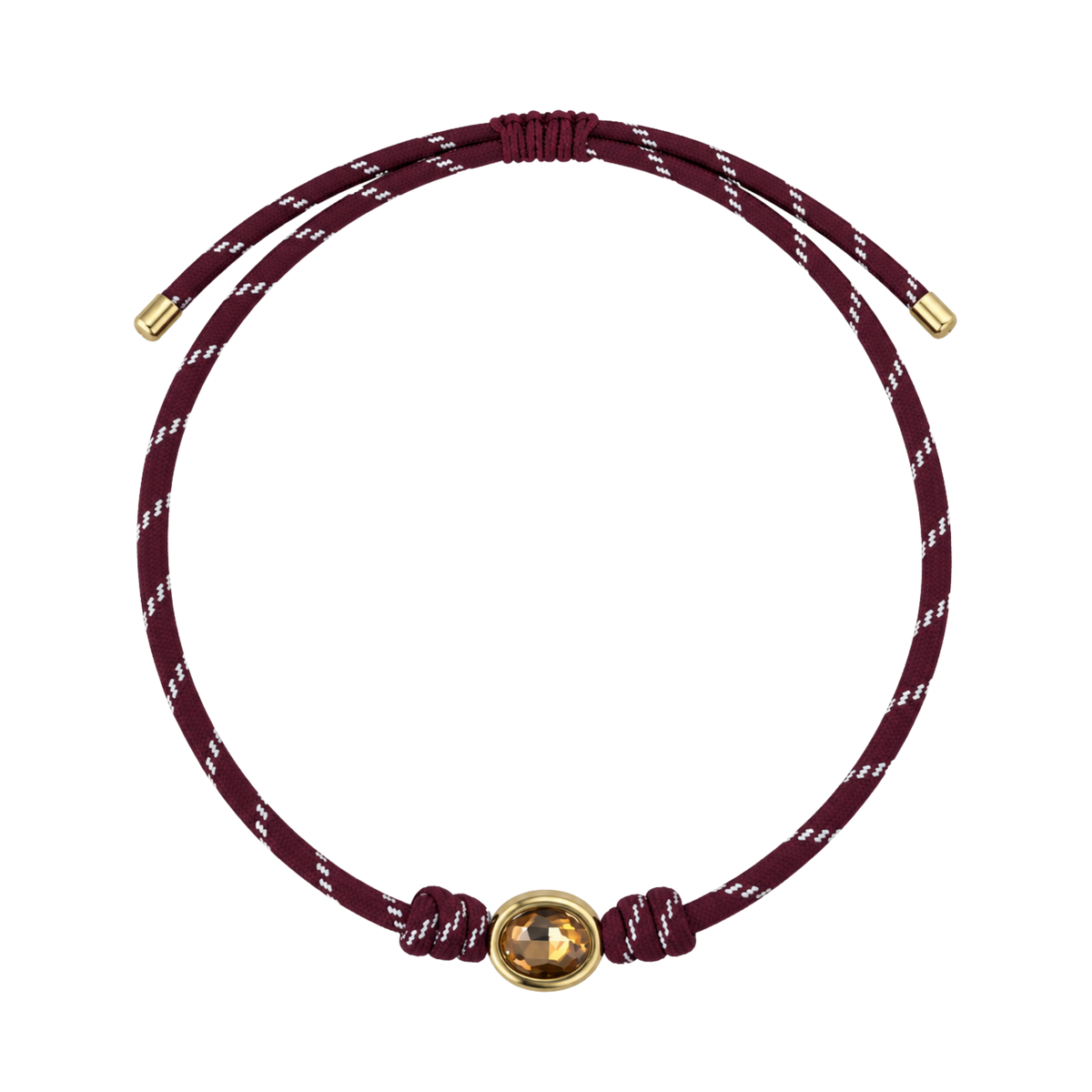 Burgundy Paracord Stone Necklace