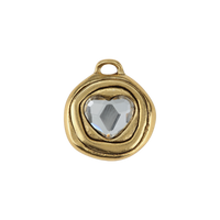 Rhinestone Heart Charm