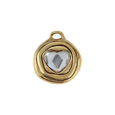 Rhinestone Heart Charm
