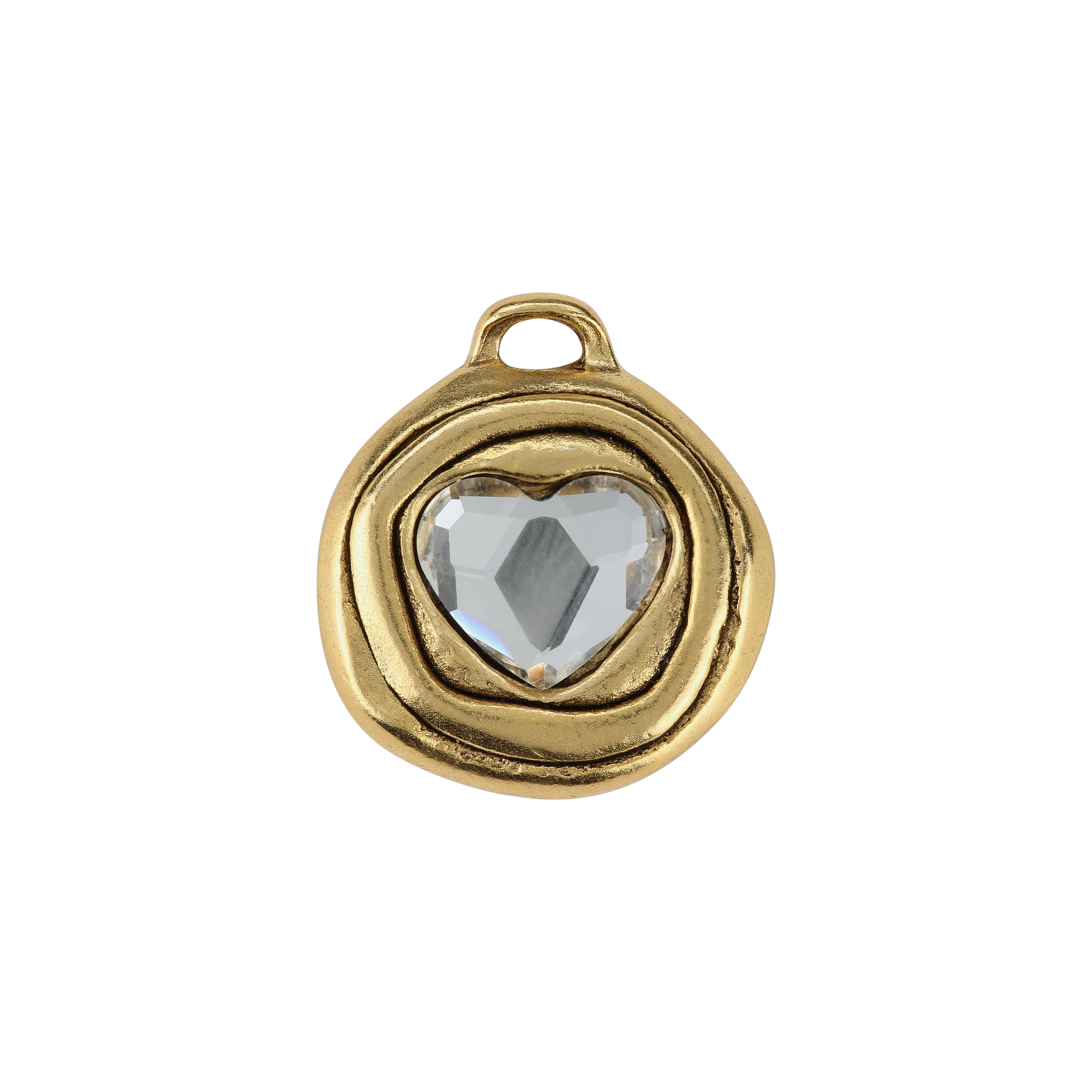 Rhinestone Heart Charm