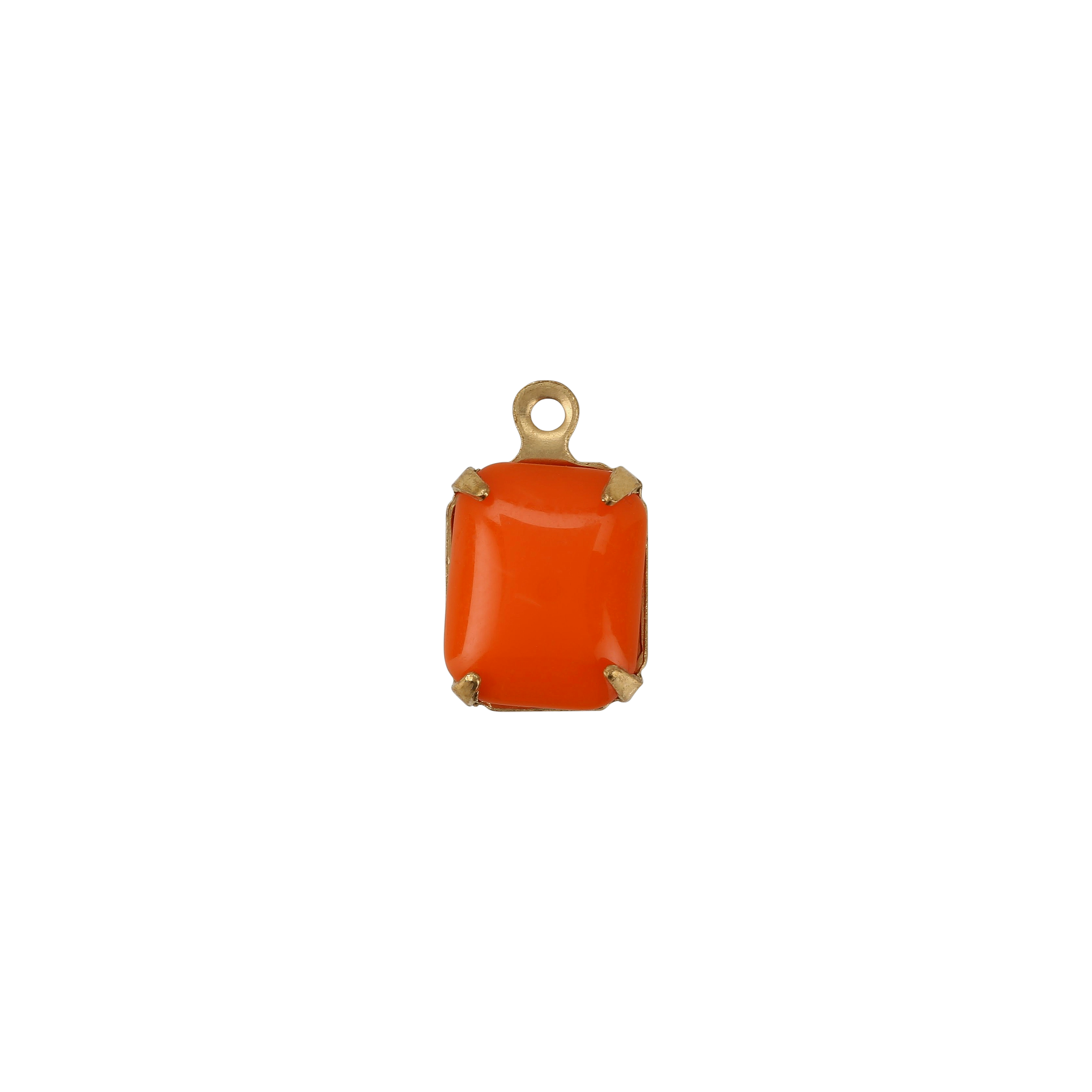 Vintage Opaque Orange Stone Charm