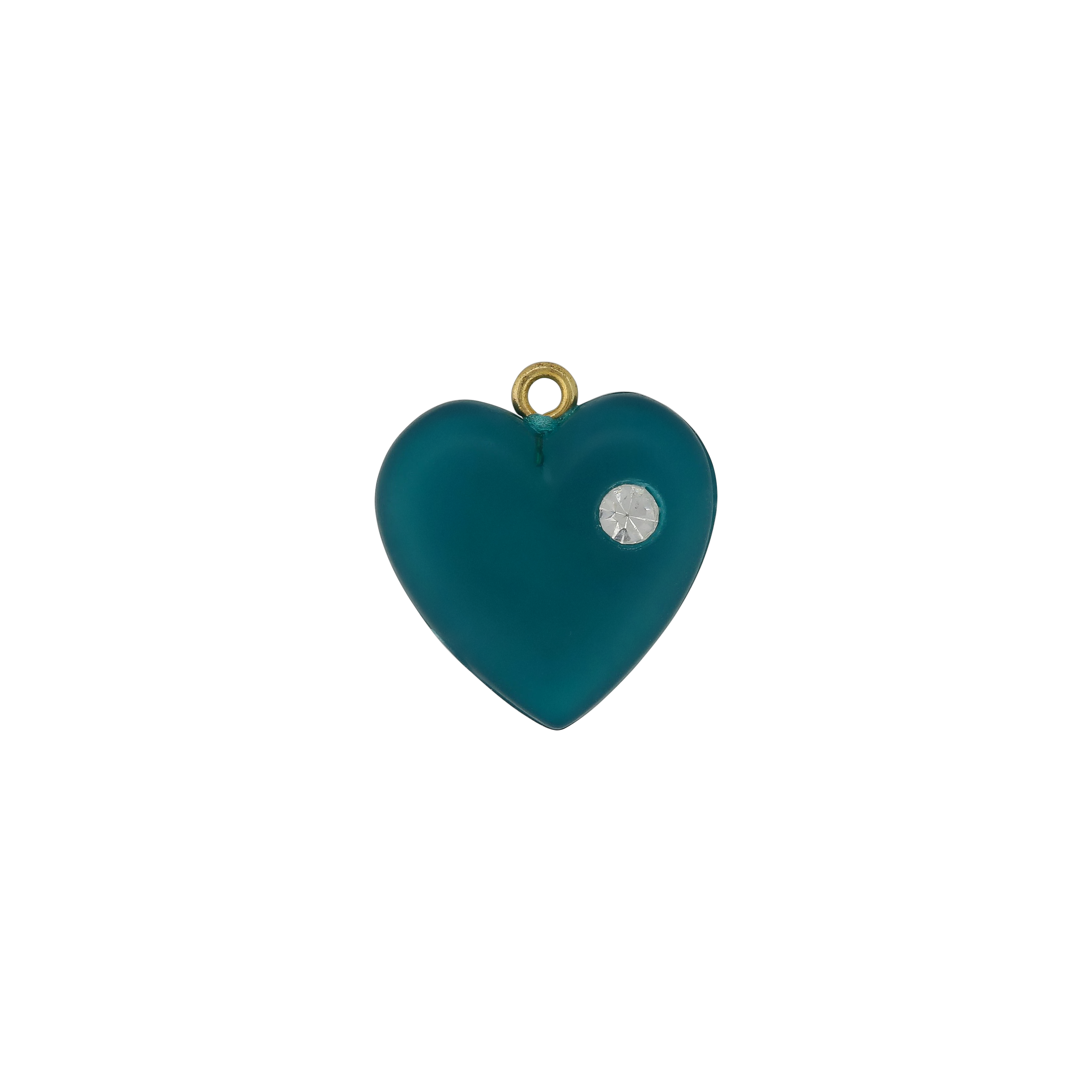 Matte Teal Heart Charm