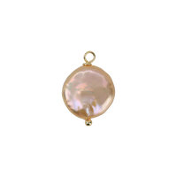 Pink Pearl Round Charm