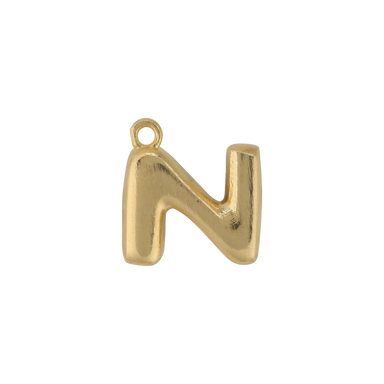 Gold Letter N Charm