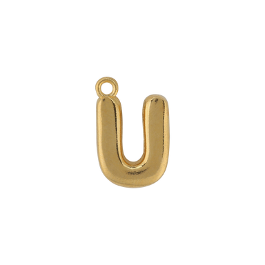 Gold Letter U Charm