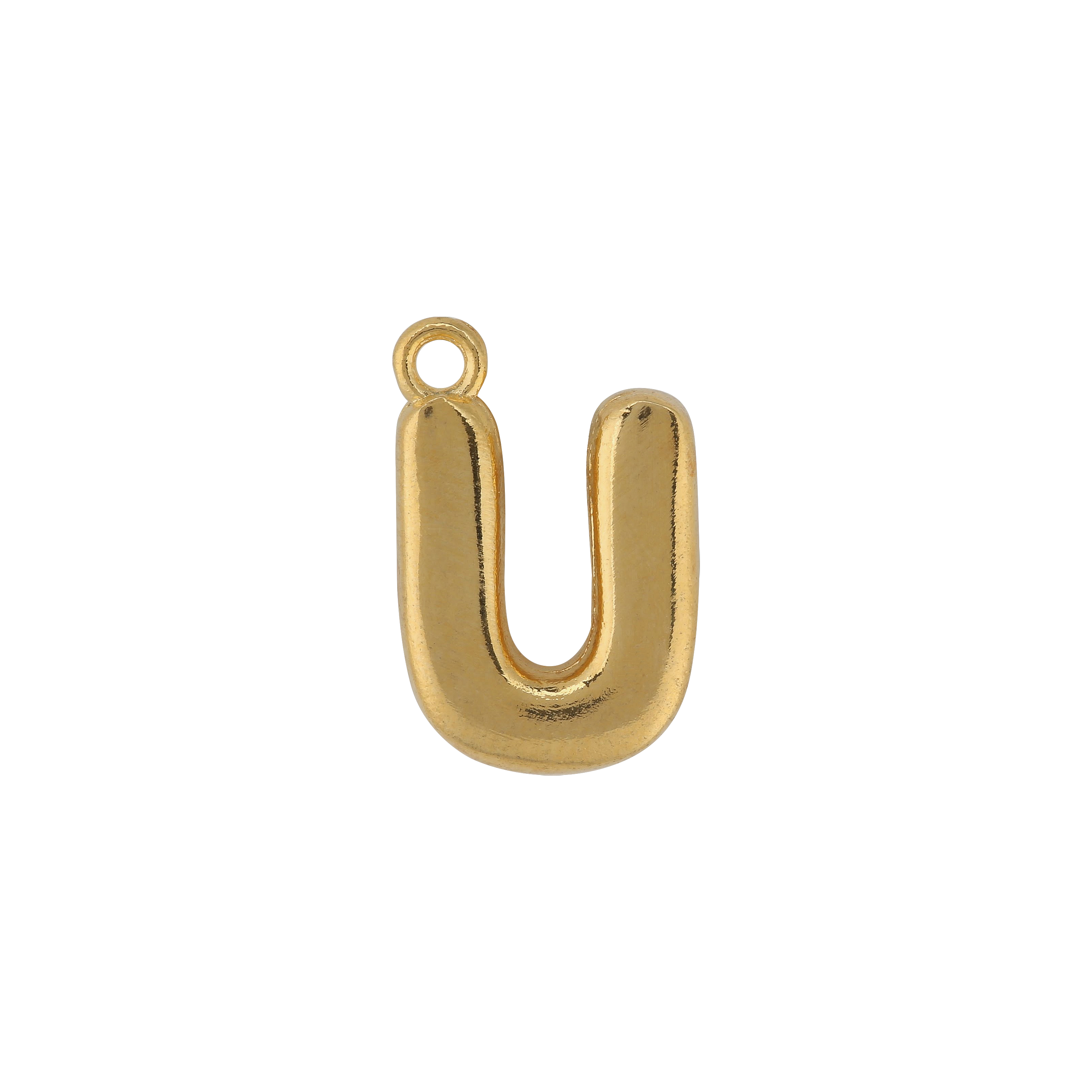 Gold Letter U Charm
