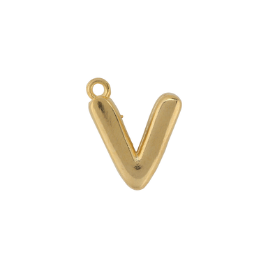 Gold Letter V Charm