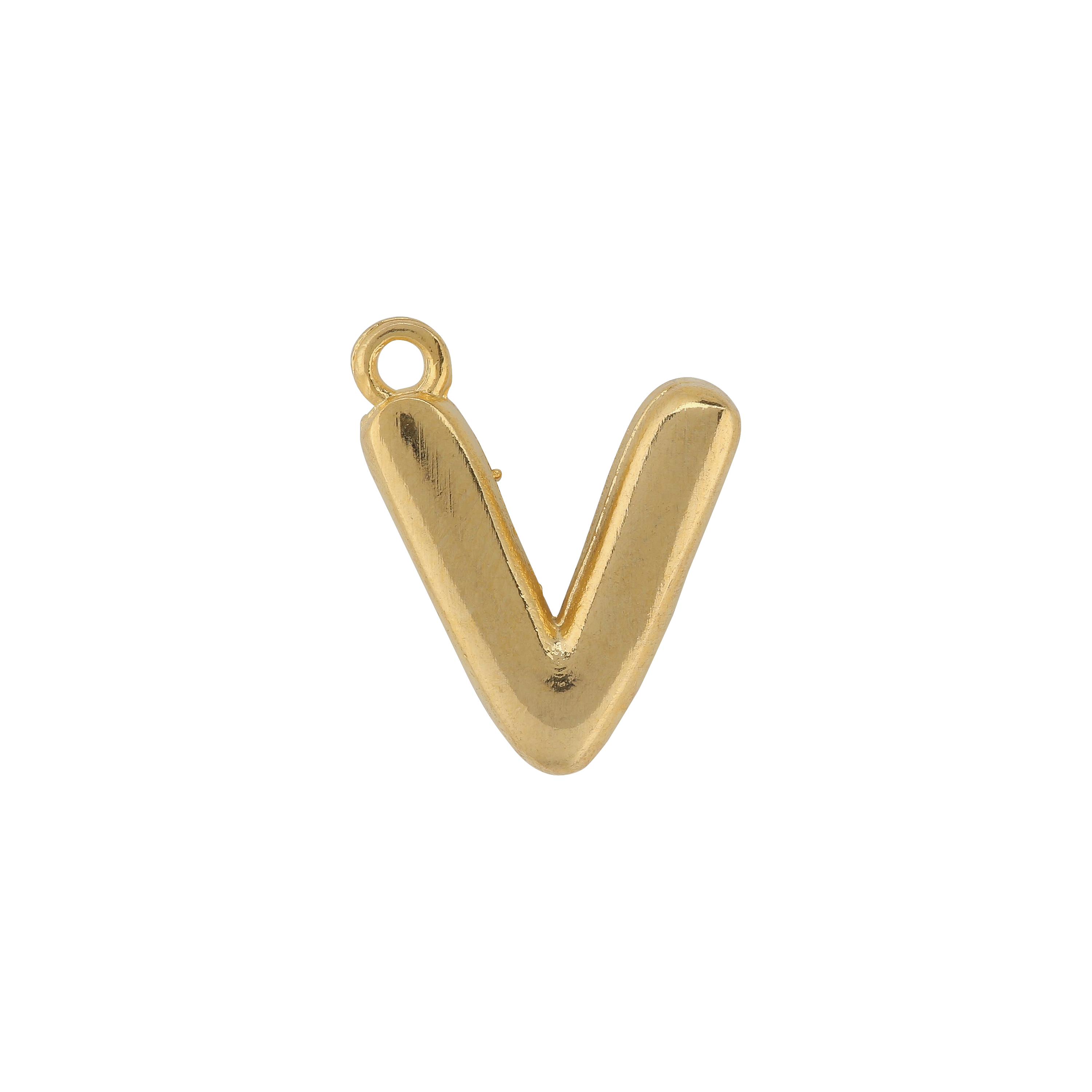 Gold Letter V Charm