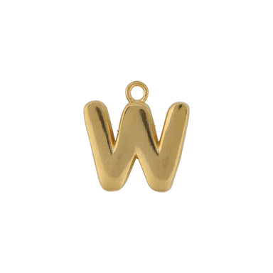 Gold Letter W Charm