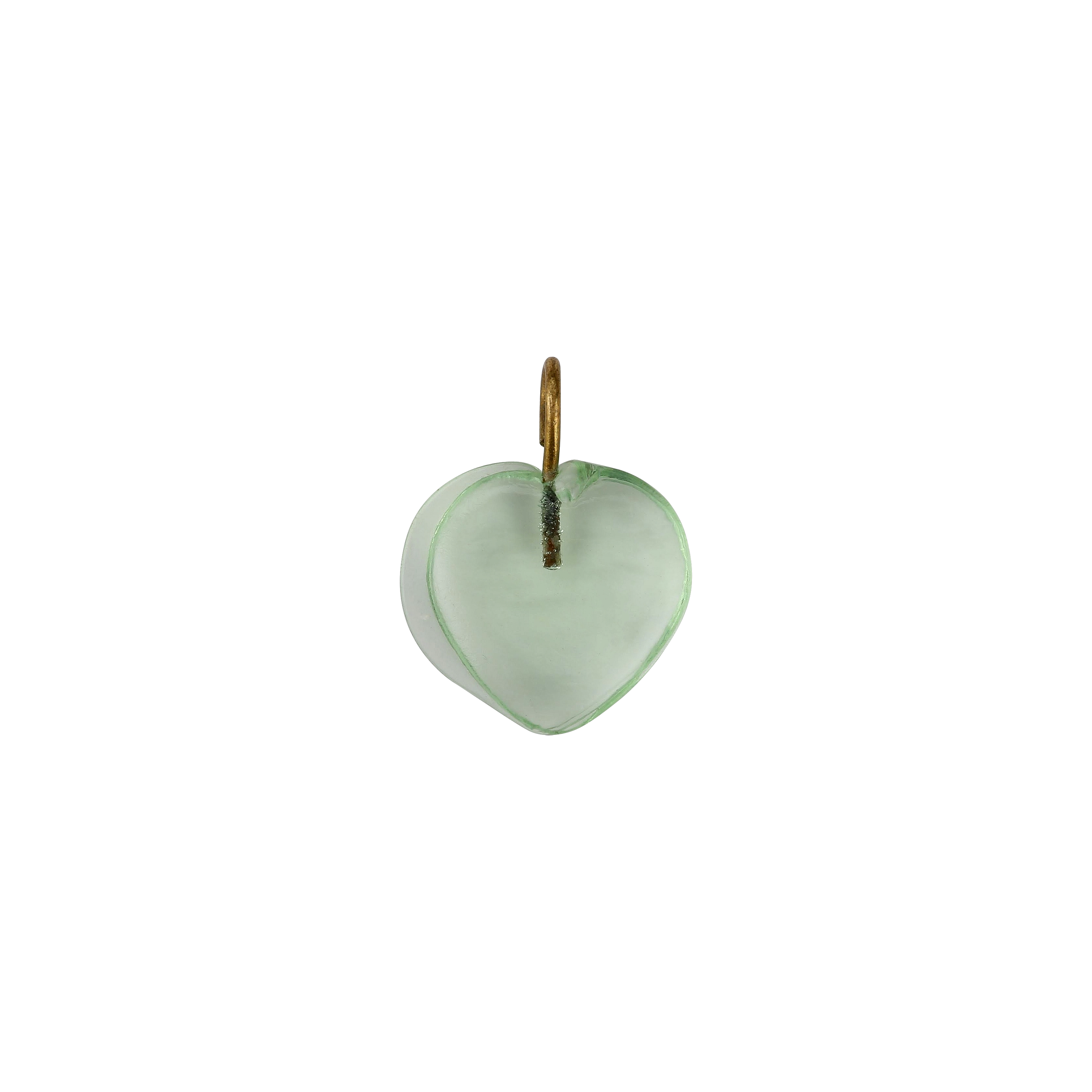Mint Glass Heart Charm