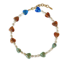 Colorful Glass Heart Pearl Necklace