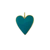 Deep Green Enamel Heart