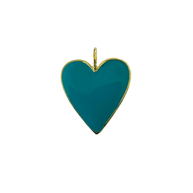 Deep Green Enamel Heart