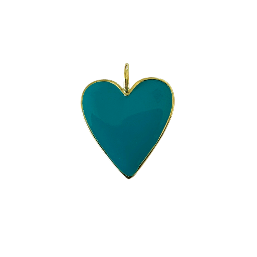 Deep Green Enamel Heart