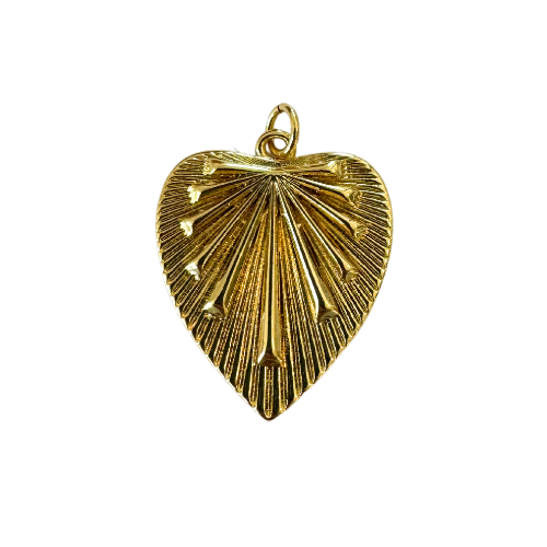 Radiating Sun Heart Charm
