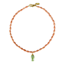 Coral Beaded Fish Necklace