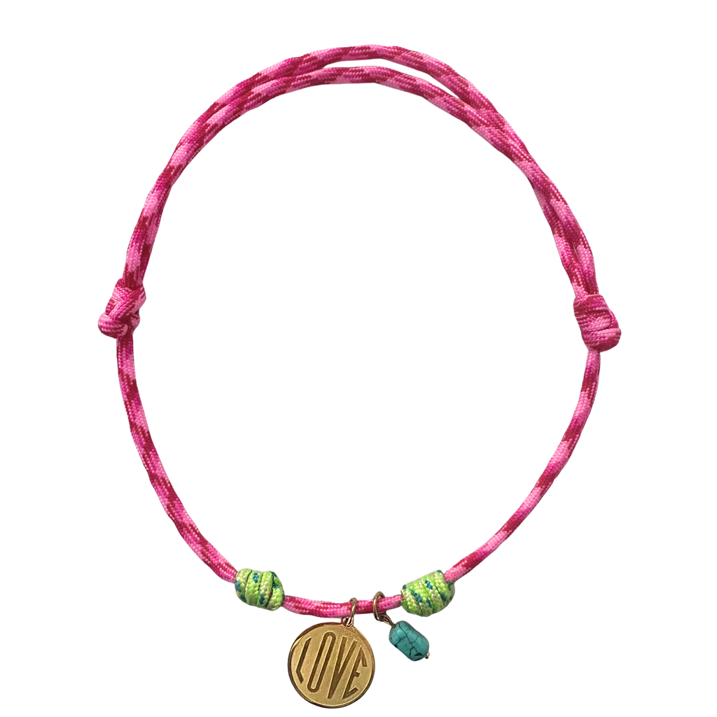 Dark Pink Love Rope Necklace