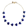 Deep Blue Heart Pearl Necklace