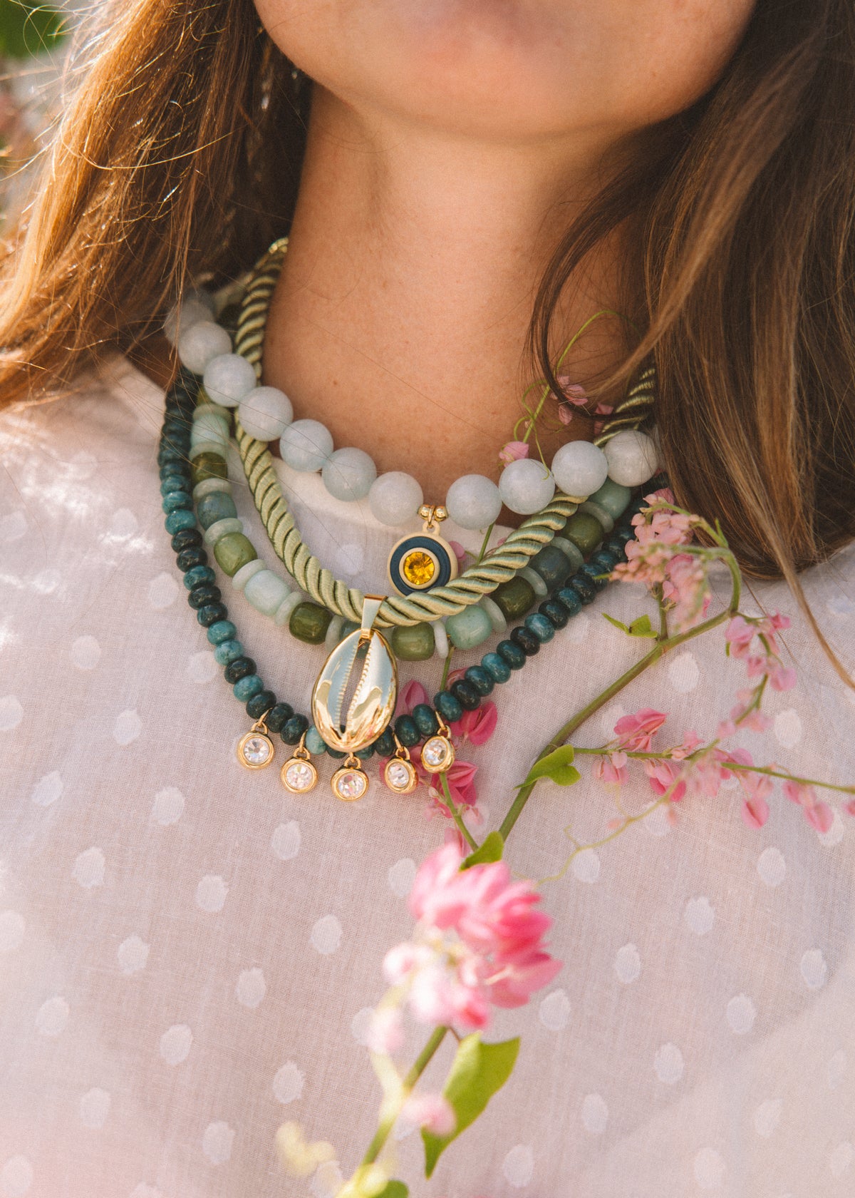 Five Stone Pendant Necklace