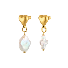  Mismatched Pearl Heart Earrings