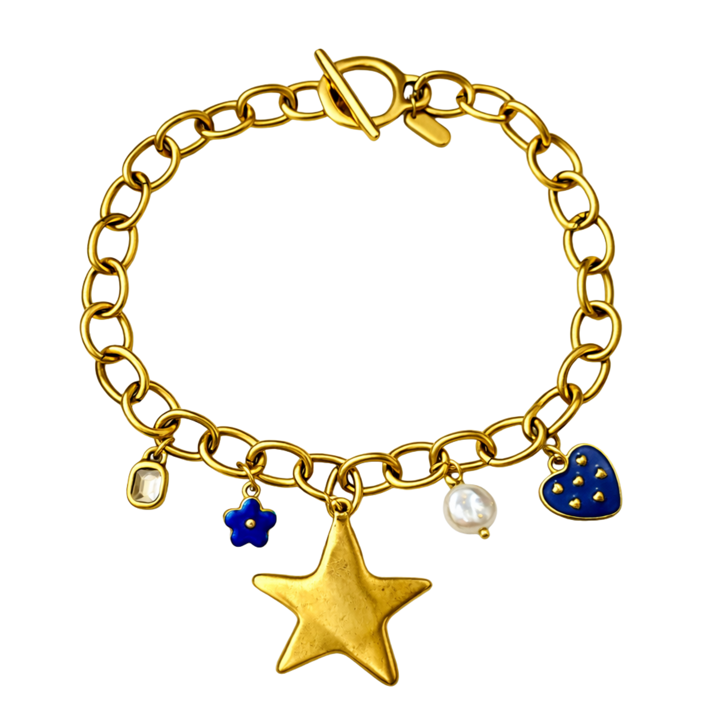 Electric Blue Charm Necklace