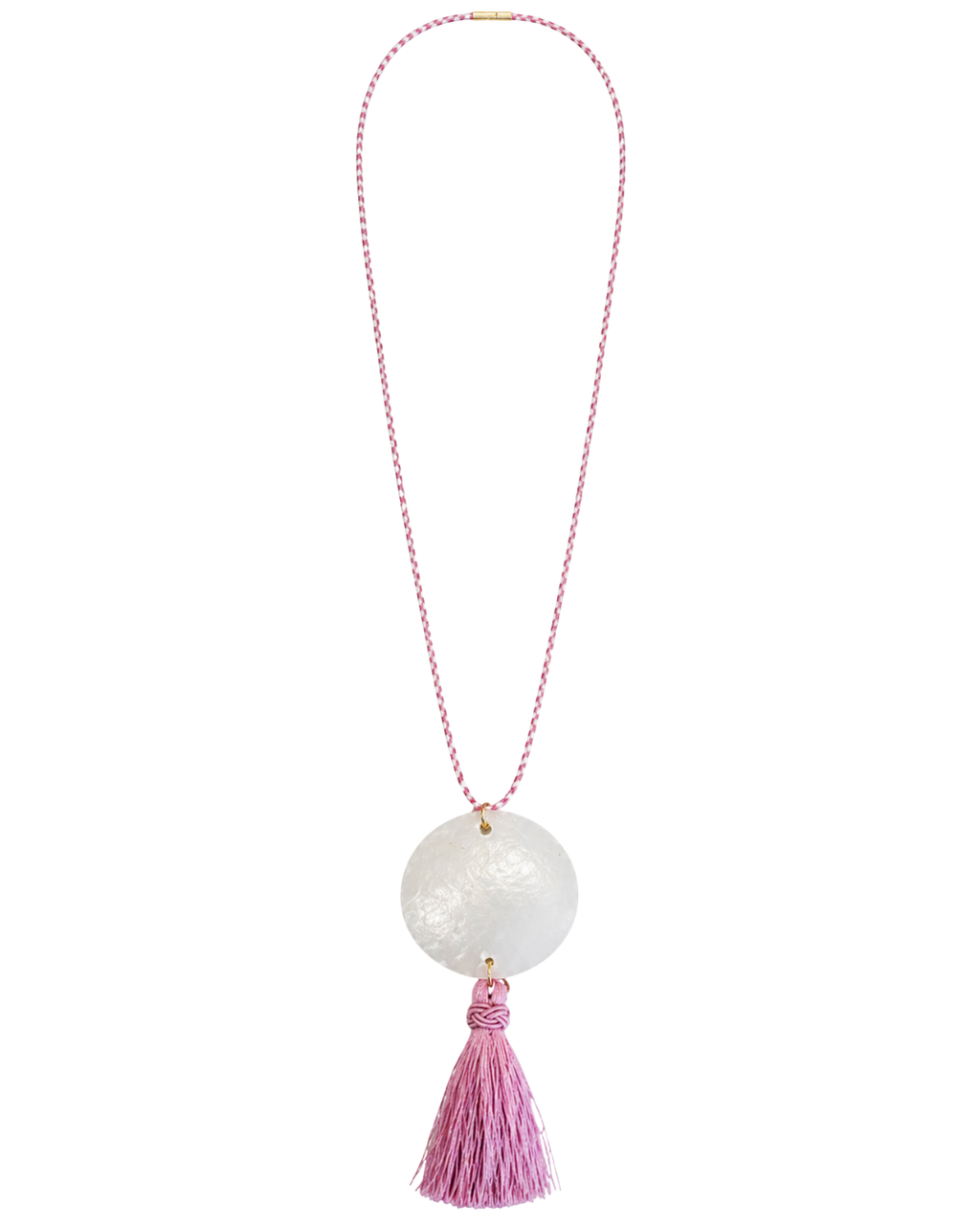 Pink Tassel Shell Necklace