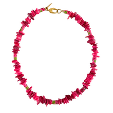  Fuchsia Pink Floral Beaded Necklace