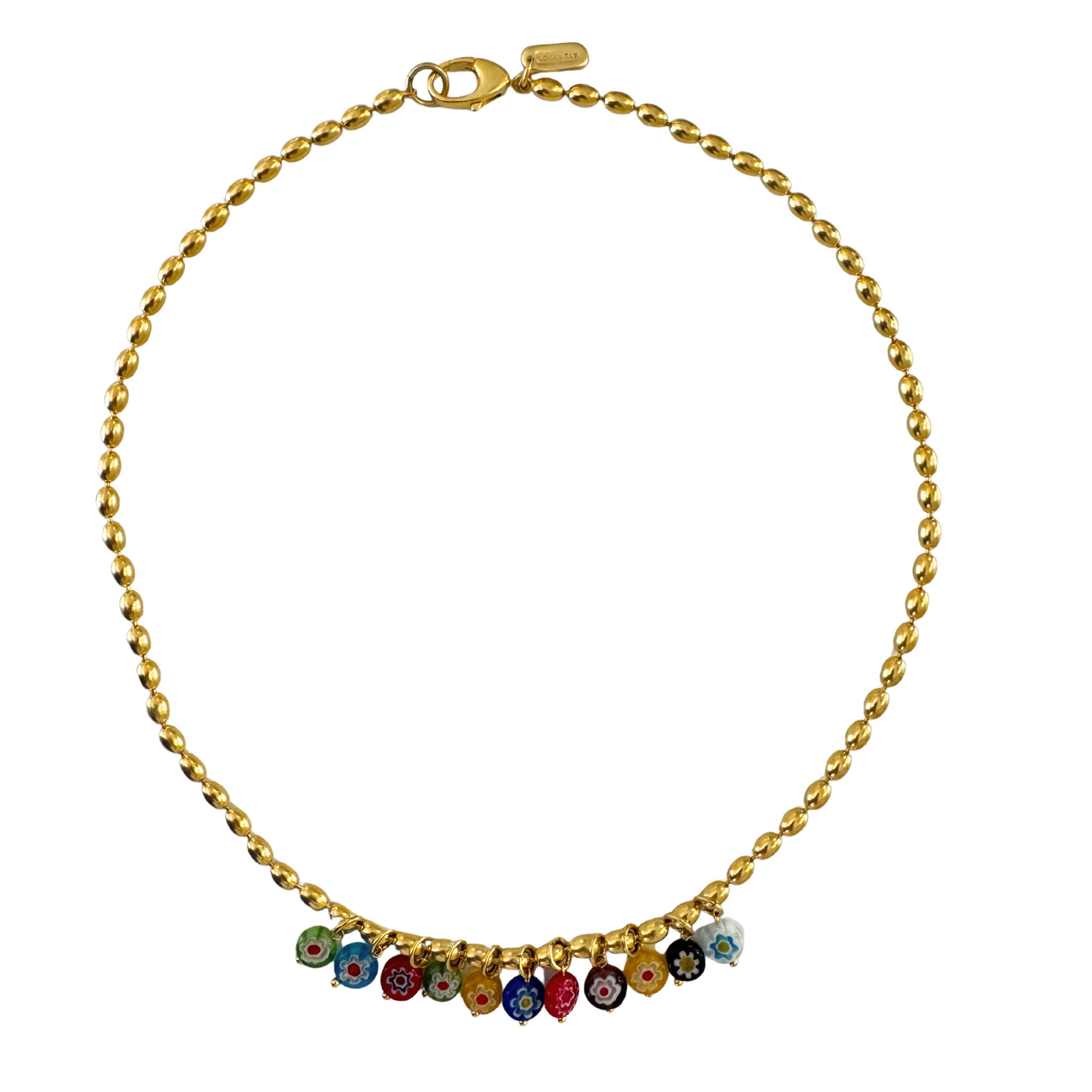 Gold Floral Charm Necklace