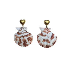  Gold Puff Heart Shell Earrings