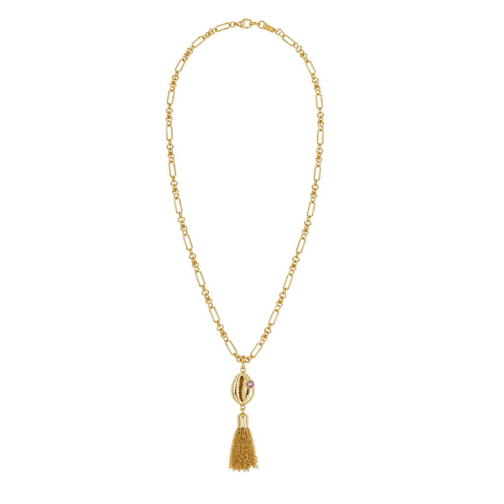 Gold Shell Tassel Necklace