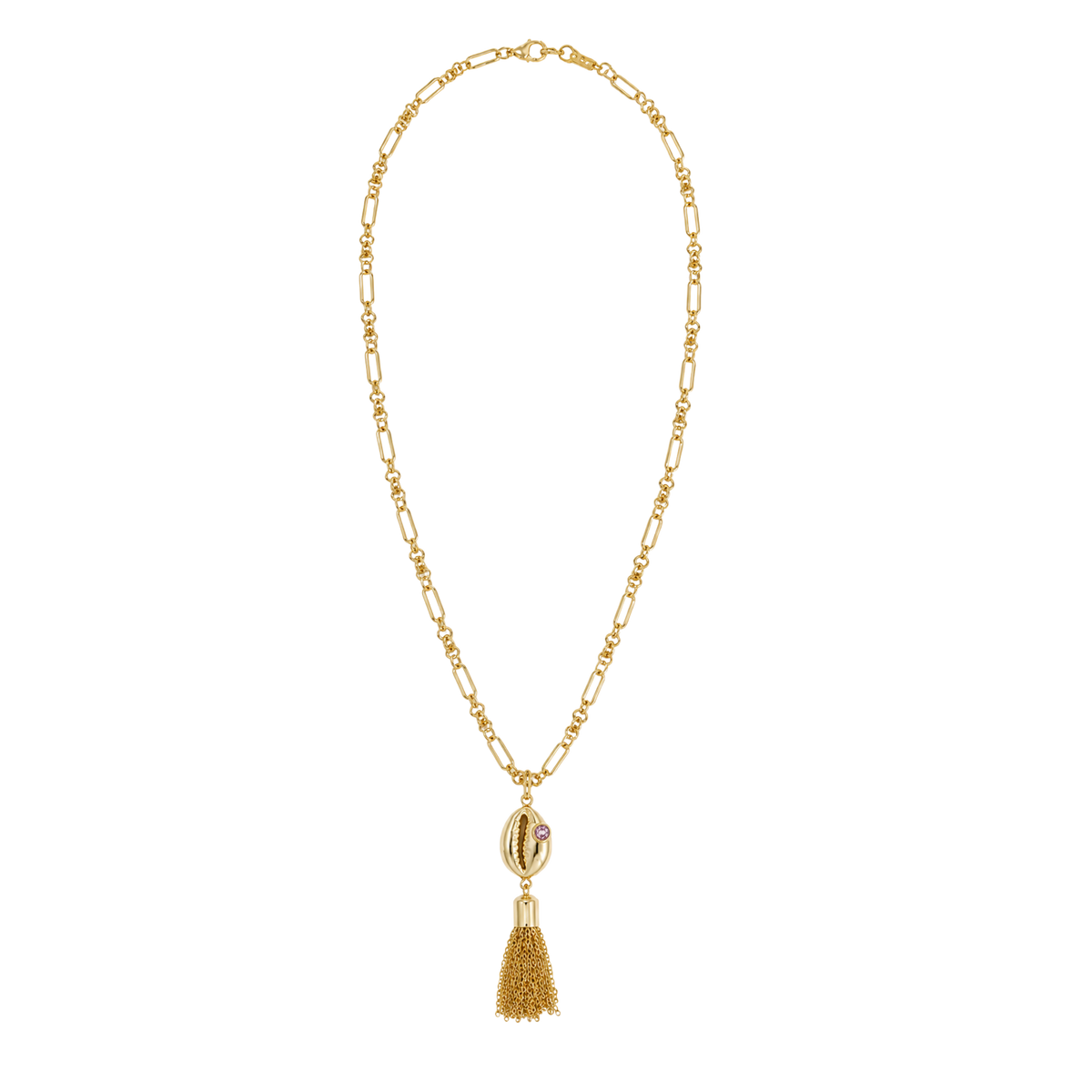 Gold Shell Tassel Necklace