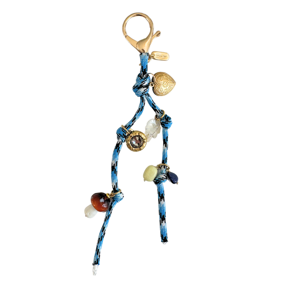 Golden Blue Bag Charm