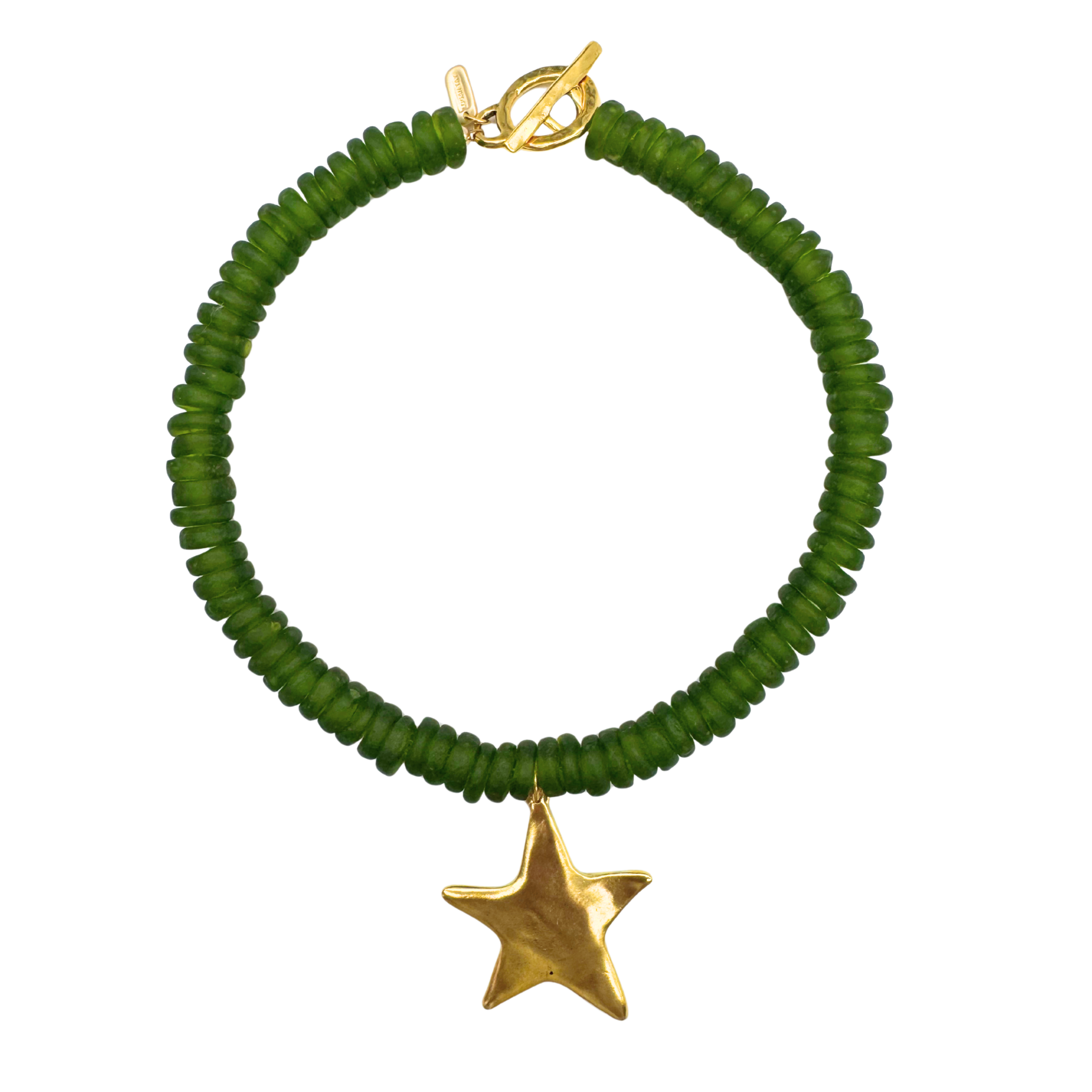Green Beaded Star Necklace