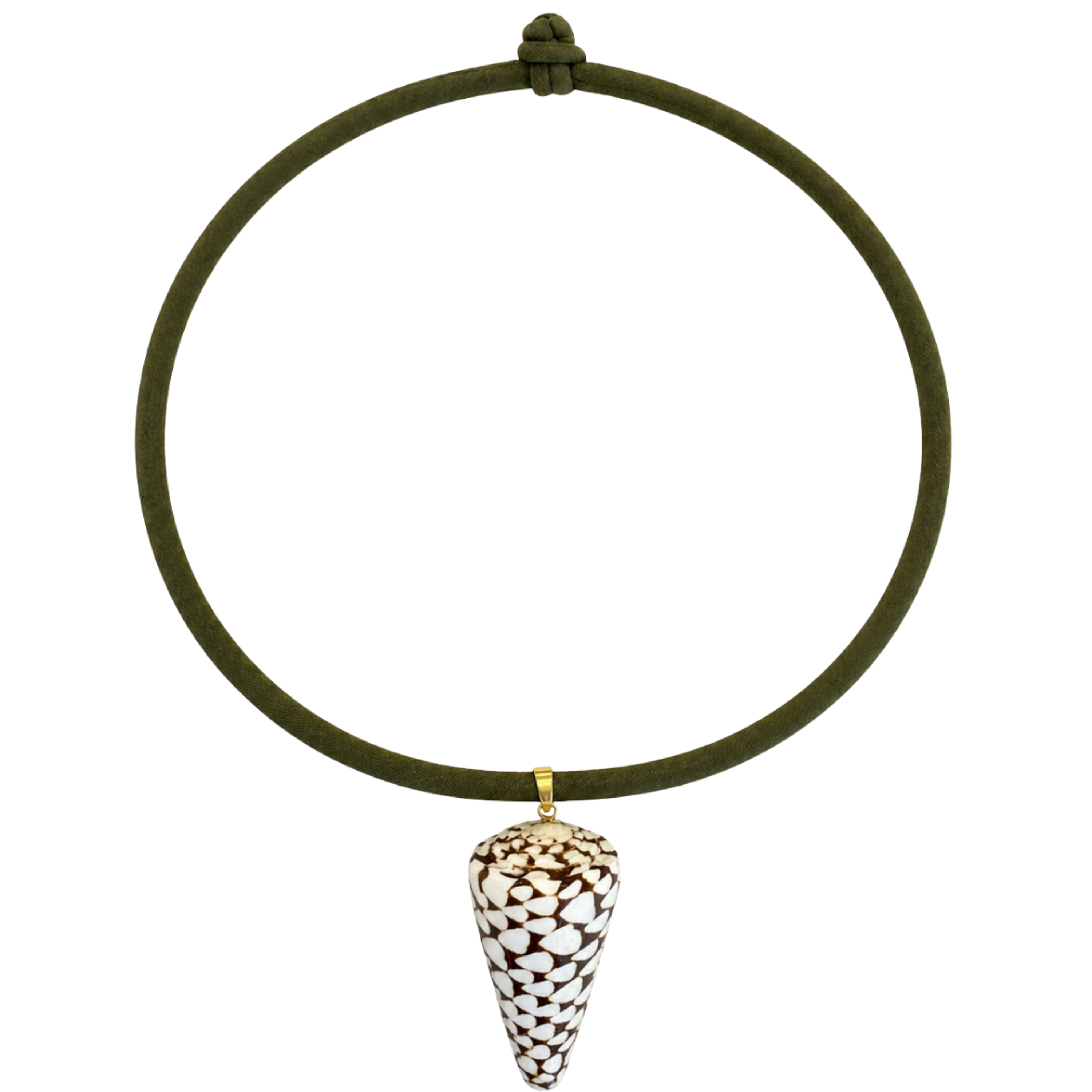 Green Cord Cone Shell Necklace