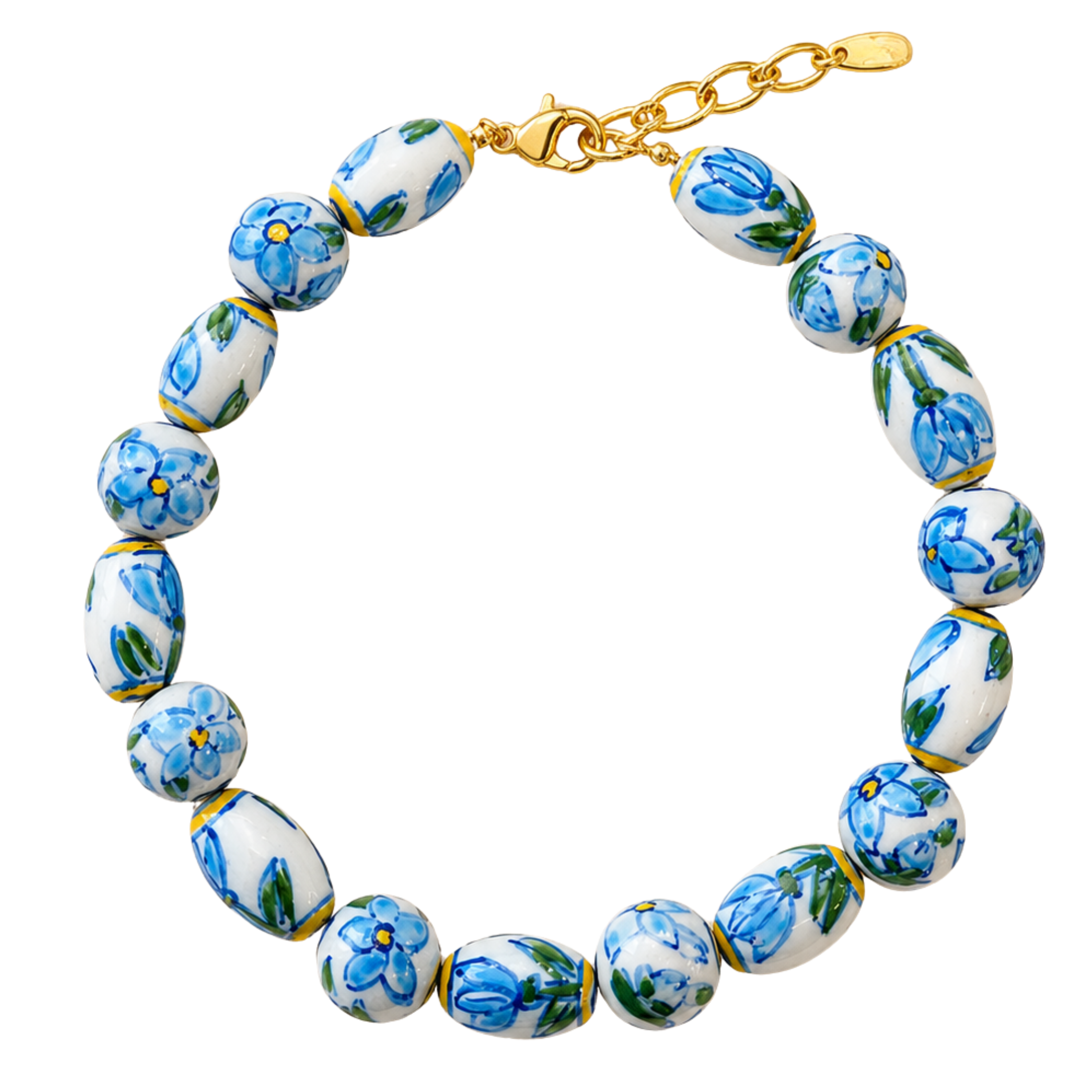 Green Floral Beaded Necklace