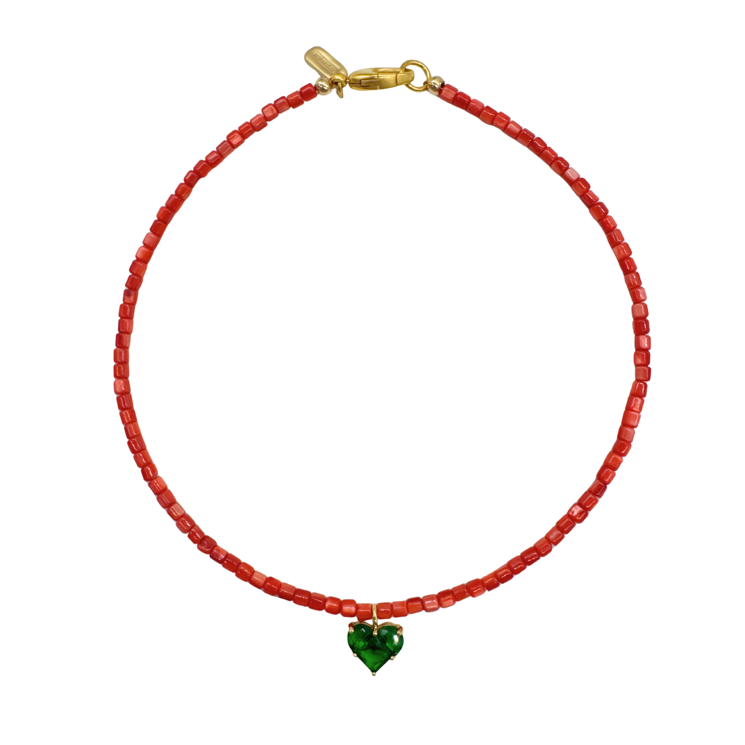 Green Gemstone Heart Necklace