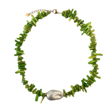  Green Layered Shell Pearl Necklace