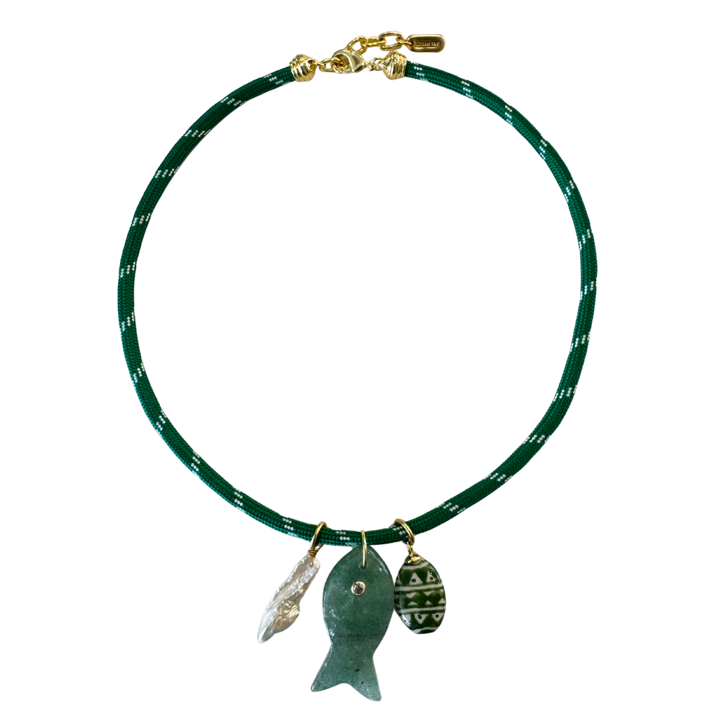 Green Paracord Fish Necklace