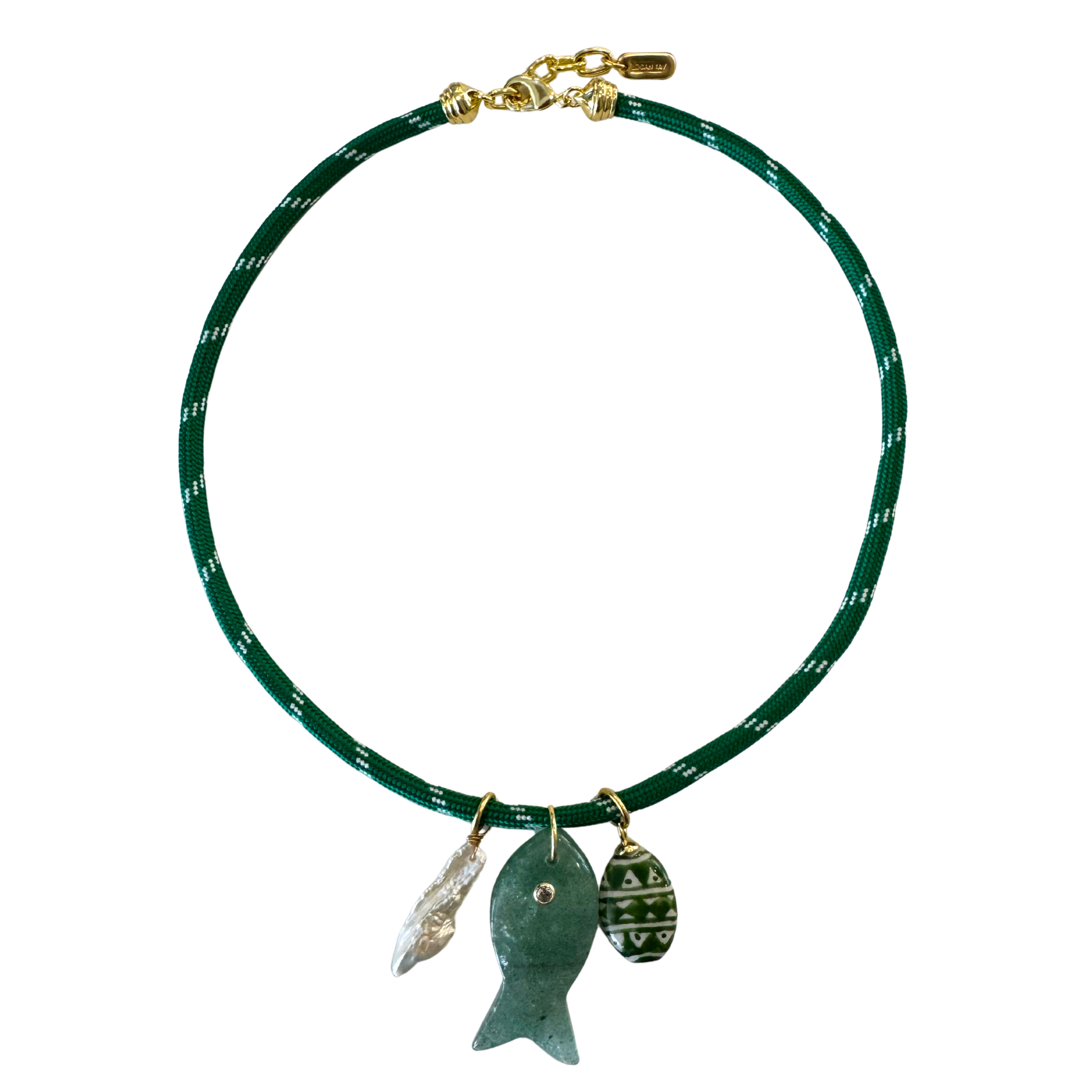 Green Paracord Fish Necklace