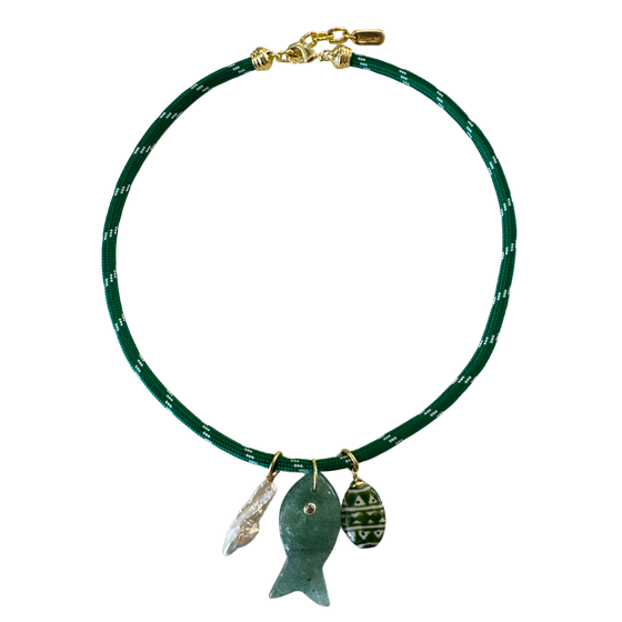 Green Paracord Fish Necklace