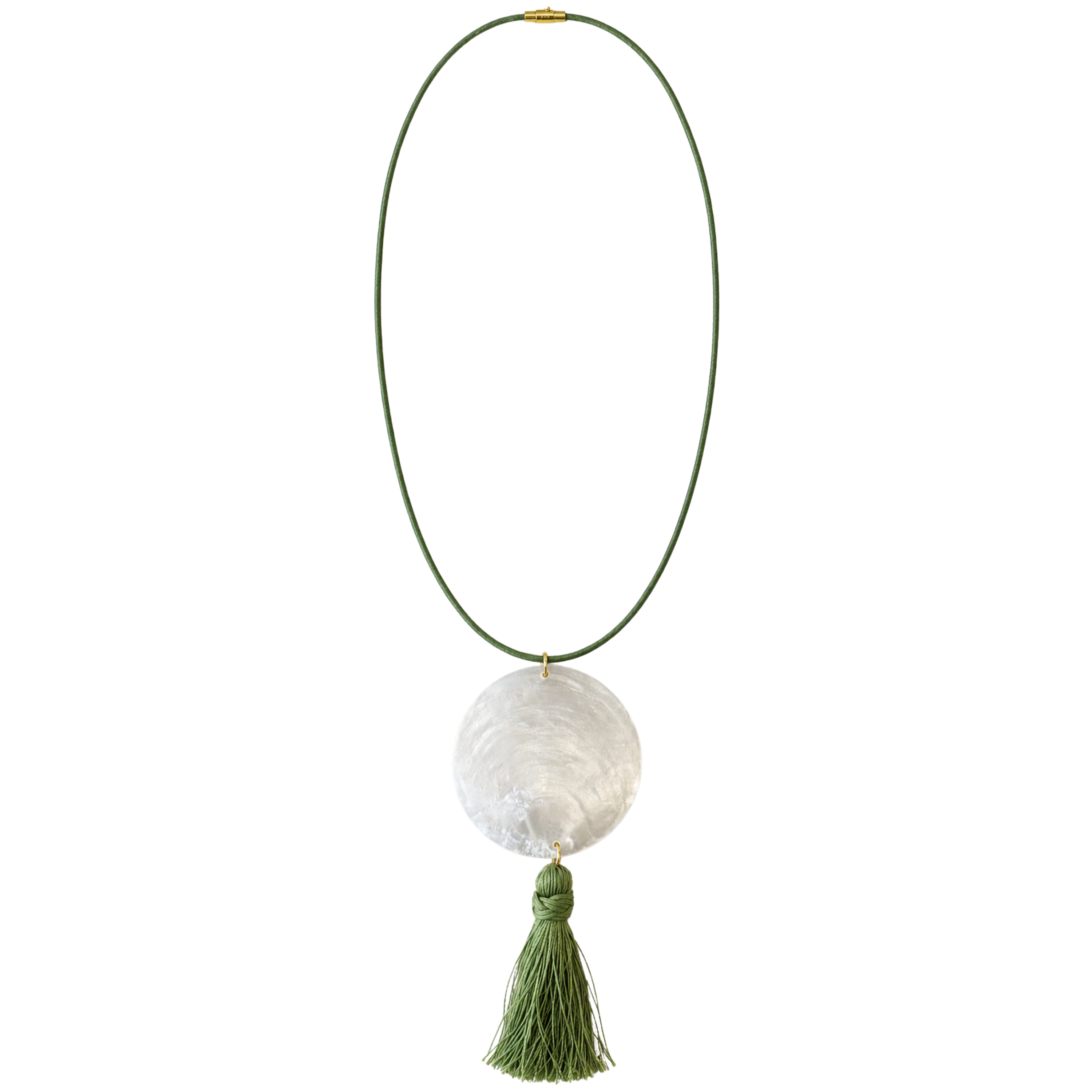 Green Tassel Shell Necklace