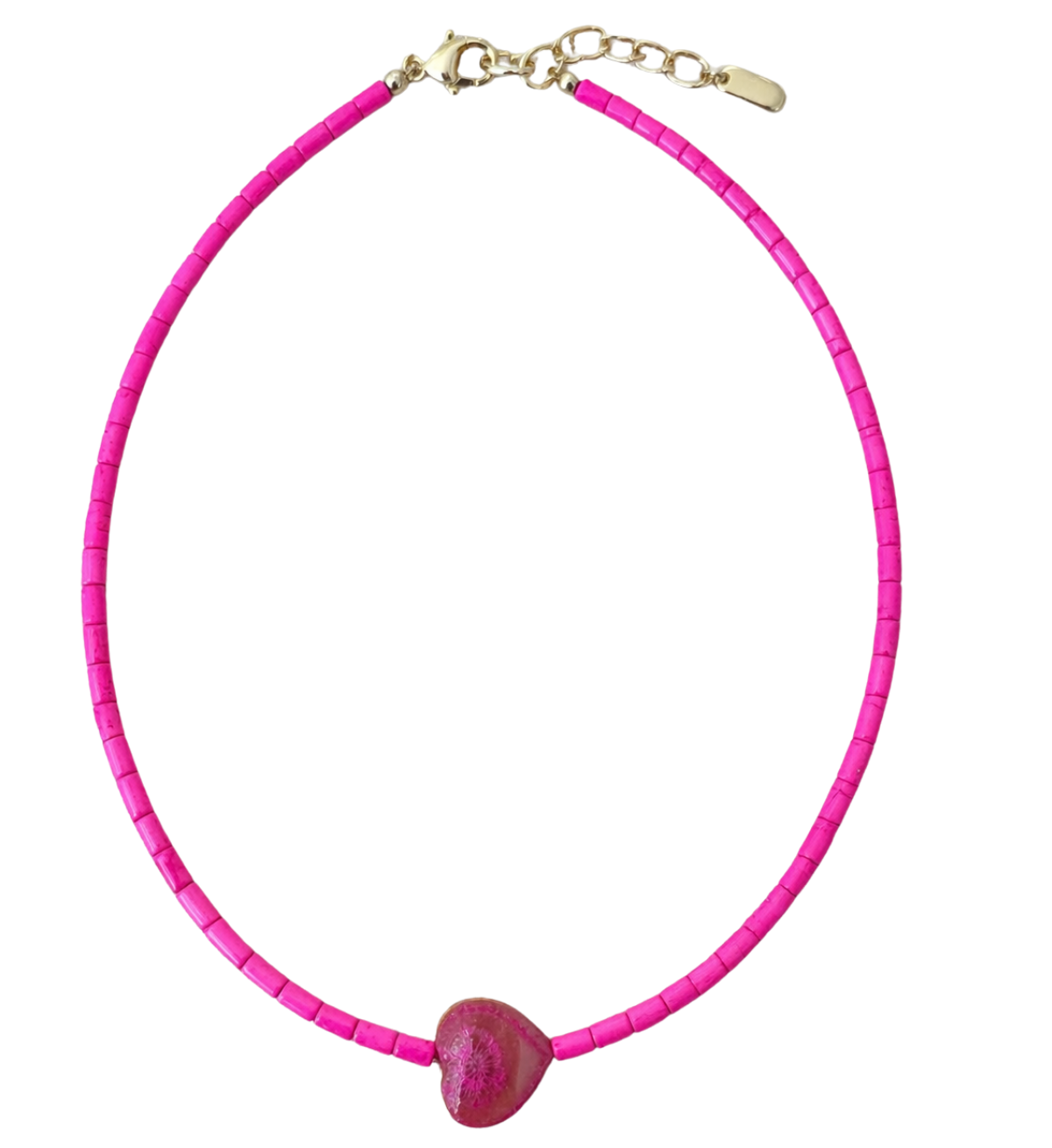 Hot Pink Heart Necklace