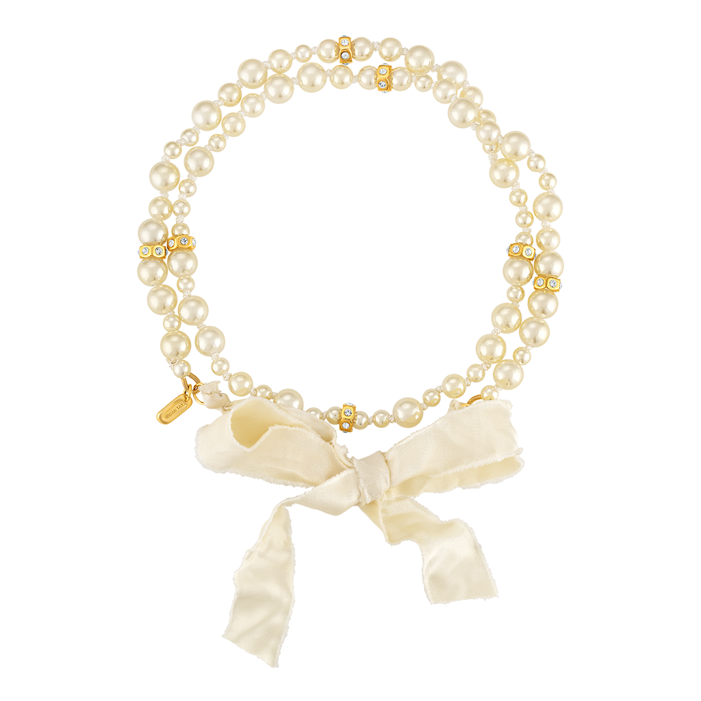 Ivory Pearl Bow Necklace