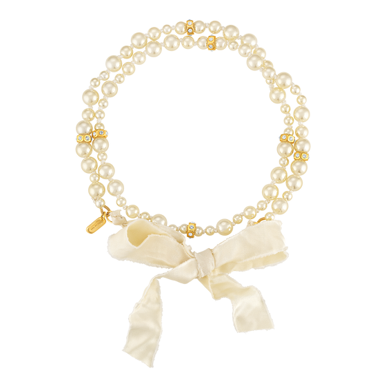 Ivory Pearl Bow Necklace