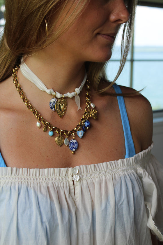 Azure Vintage Charm Necklace