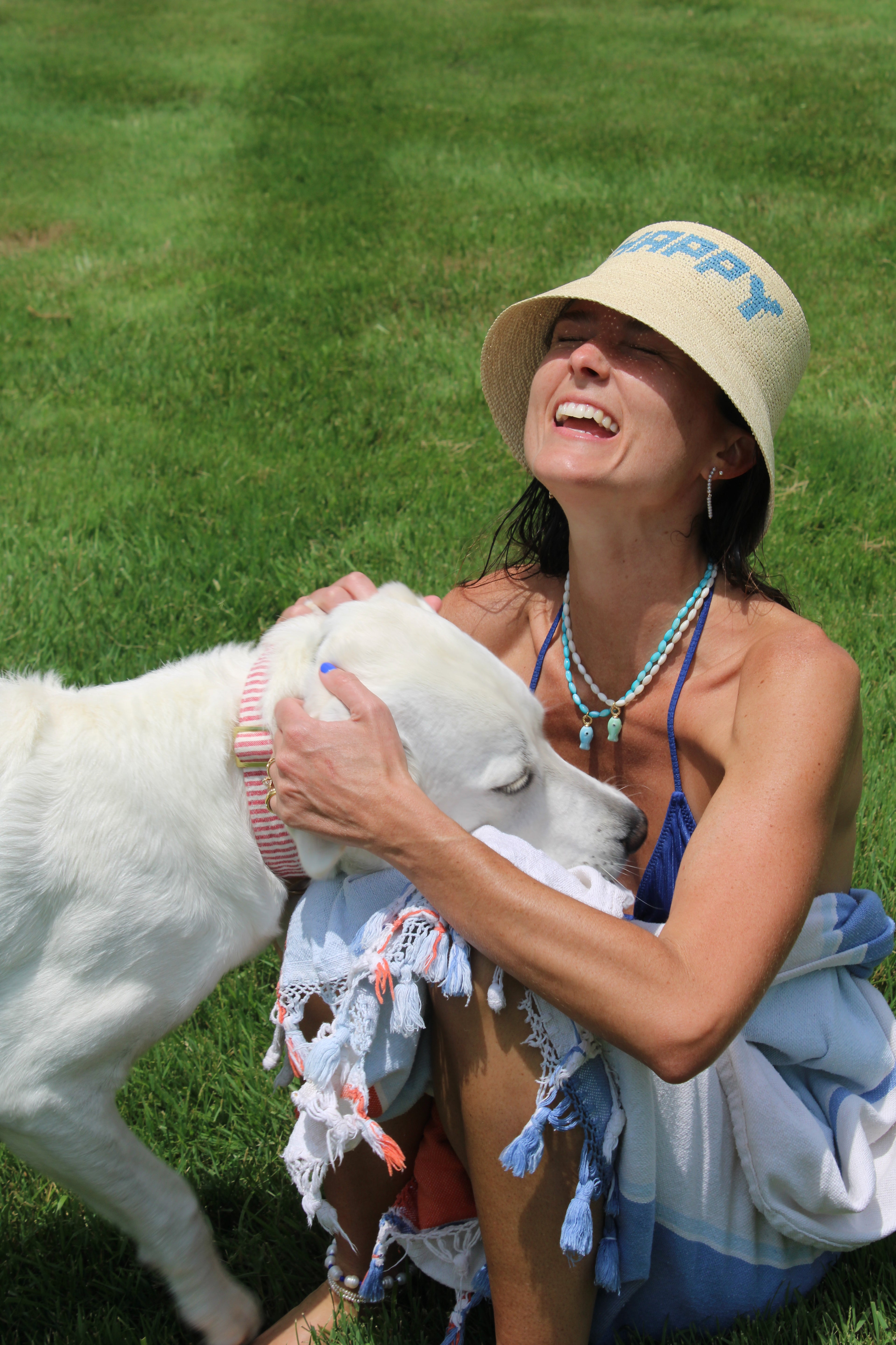 Light Blue Beaded Fish Necklace